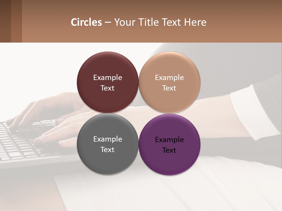 A Pregnant Woman Typing On A Laptop Computer PowerPoint Template