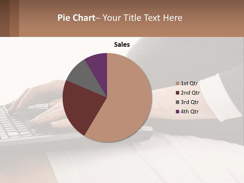 A Pregnant Woman Typing On A Laptop Computer PowerPoint Template