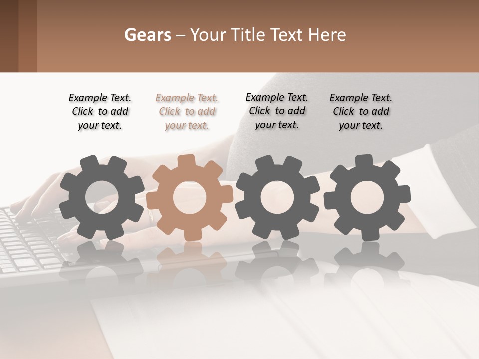 A Pregnant Woman Typing On A Laptop Computer PowerPoint Template