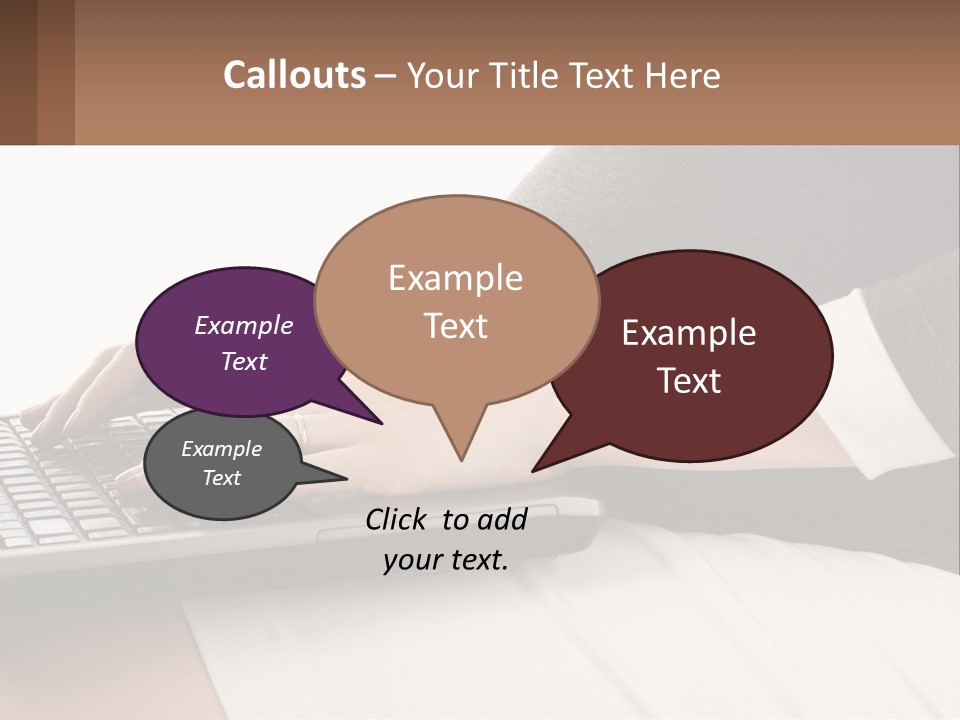 A Pregnant Woman Typing On A Laptop Computer PowerPoint Template