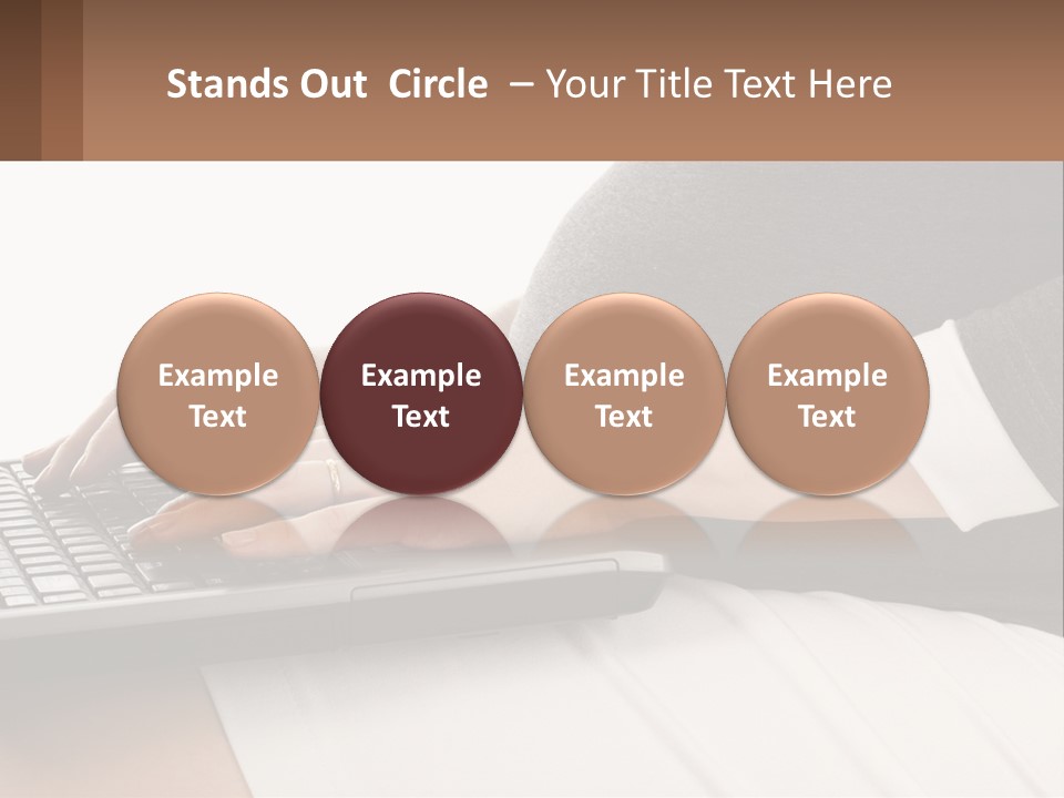 A Pregnant Woman Typing On A Laptop Computer PowerPoint Template