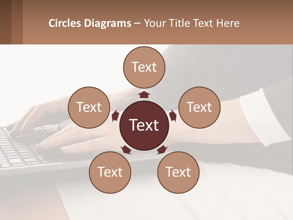 A Pregnant Woman Typing On A Laptop Computer PowerPoint Template