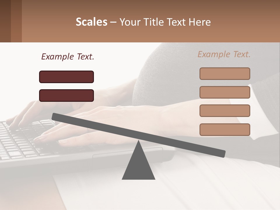 A Pregnant Woman Typing On A Laptop Computer PowerPoint Template