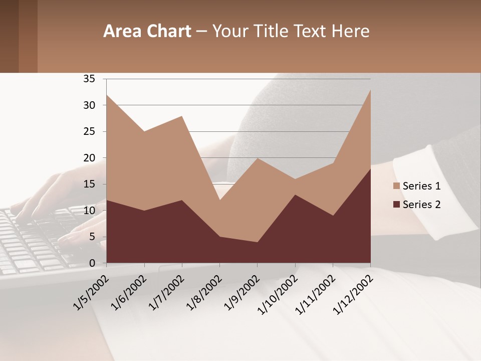 A Pregnant Woman Typing On A Laptop Computer PowerPoint Template
