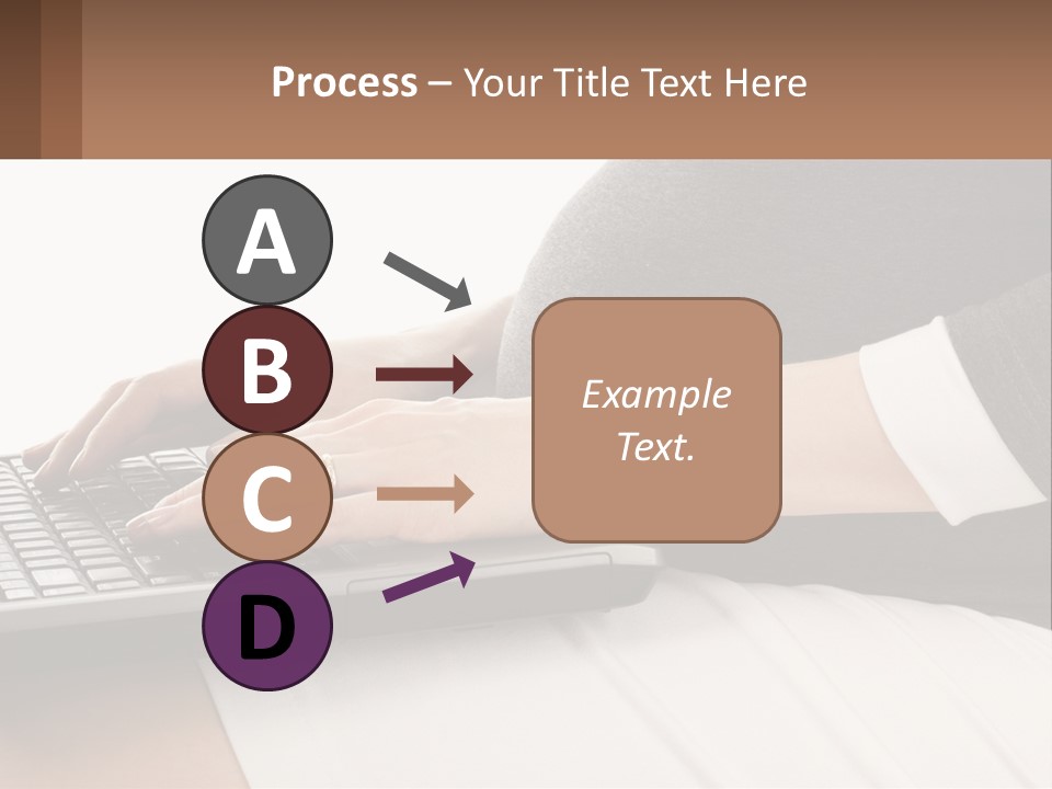 A Pregnant Woman Typing On A Laptop Computer PowerPoint Template
