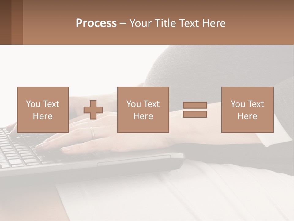 A Pregnant Woman Typing On A Laptop Computer PowerPoint Template
