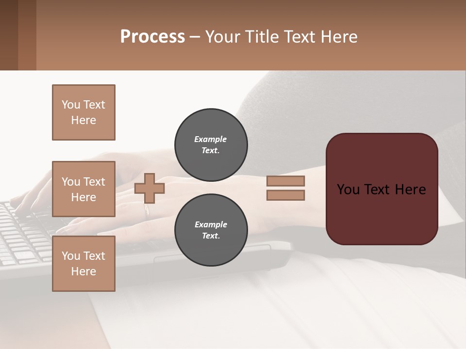 A Pregnant Woman Typing On A Laptop Computer PowerPoint Template