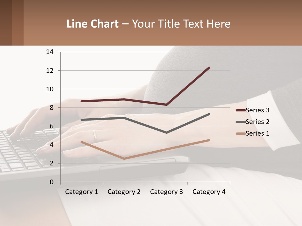 A Pregnant Woman Typing On A Laptop Computer PowerPoint Template