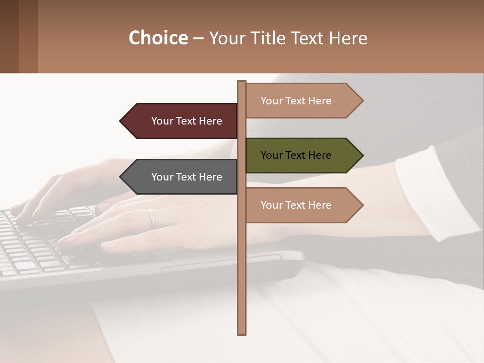 A Pregnant Woman Typing On A Laptop Computer PowerPoint Template