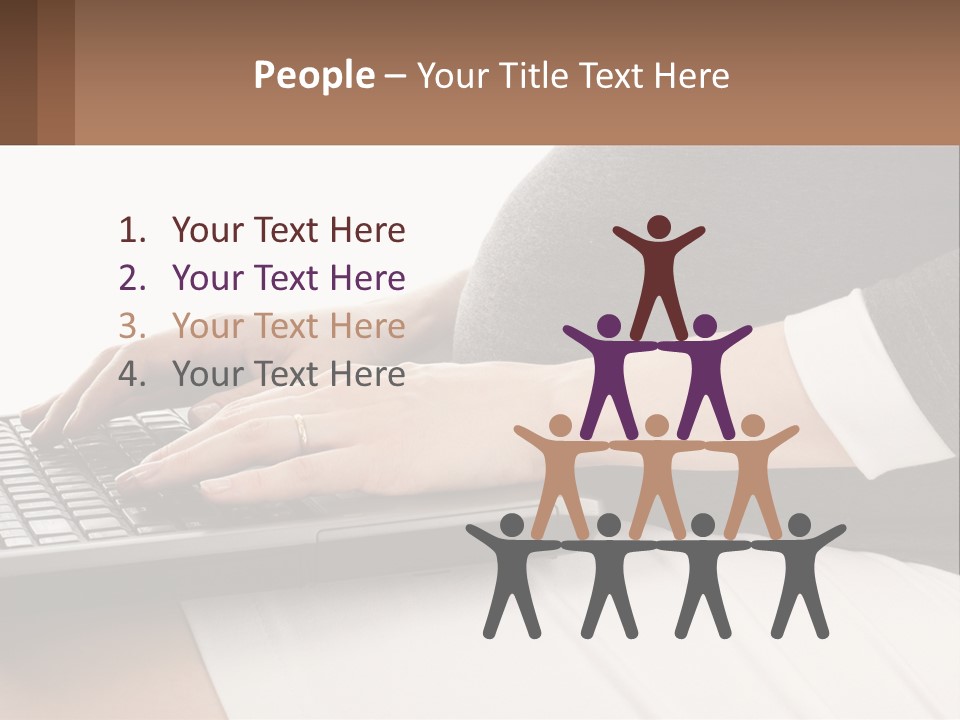 A Pregnant Woman Typing On A Laptop Computer PowerPoint Template