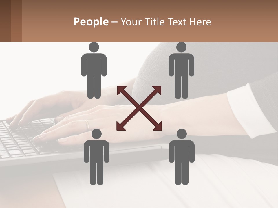 A Pregnant Woman Typing On A Laptop Computer PowerPoint Template