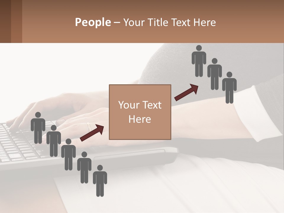 A Pregnant Woman Typing On A Laptop Computer PowerPoint Template