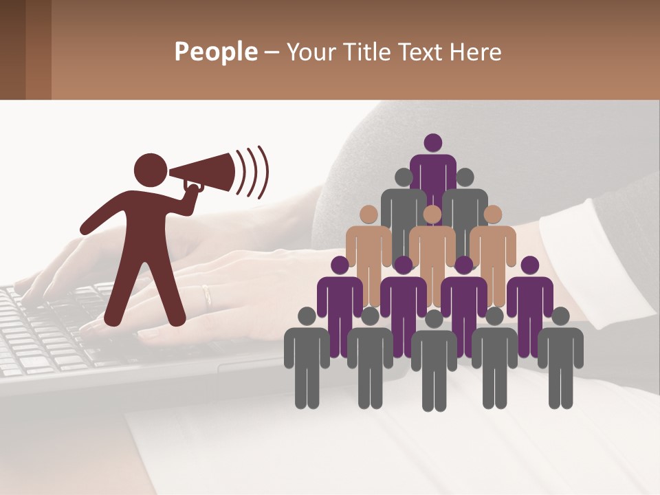 A Pregnant Woman Typing On A Laptop Computer PowerPoint Template