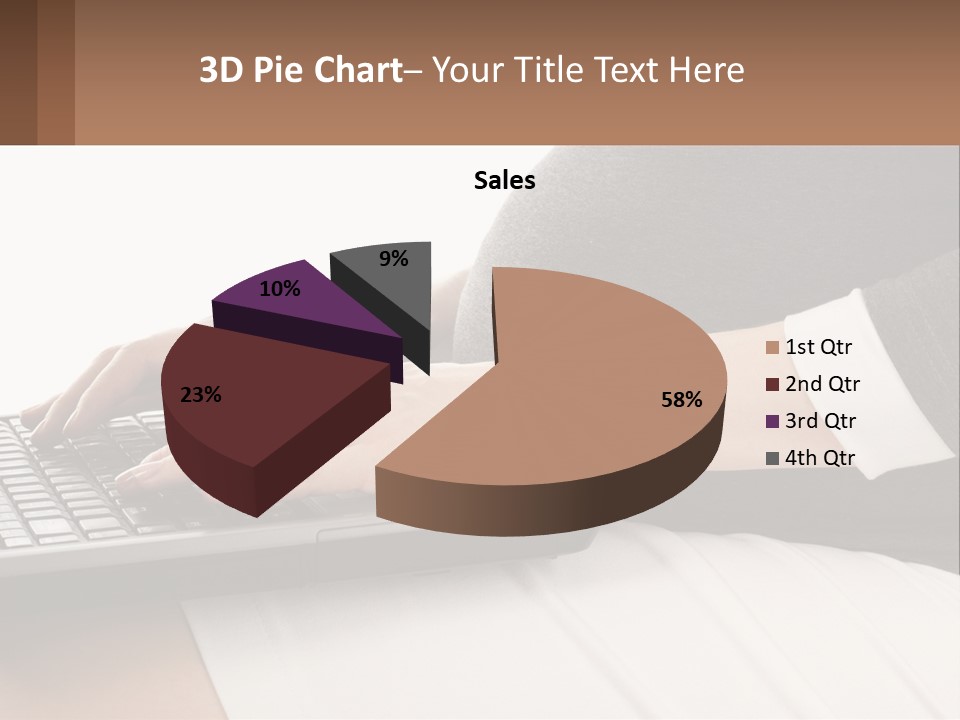 A Pregnant Woman Typing On A Laptop Computer PowerPoint Template