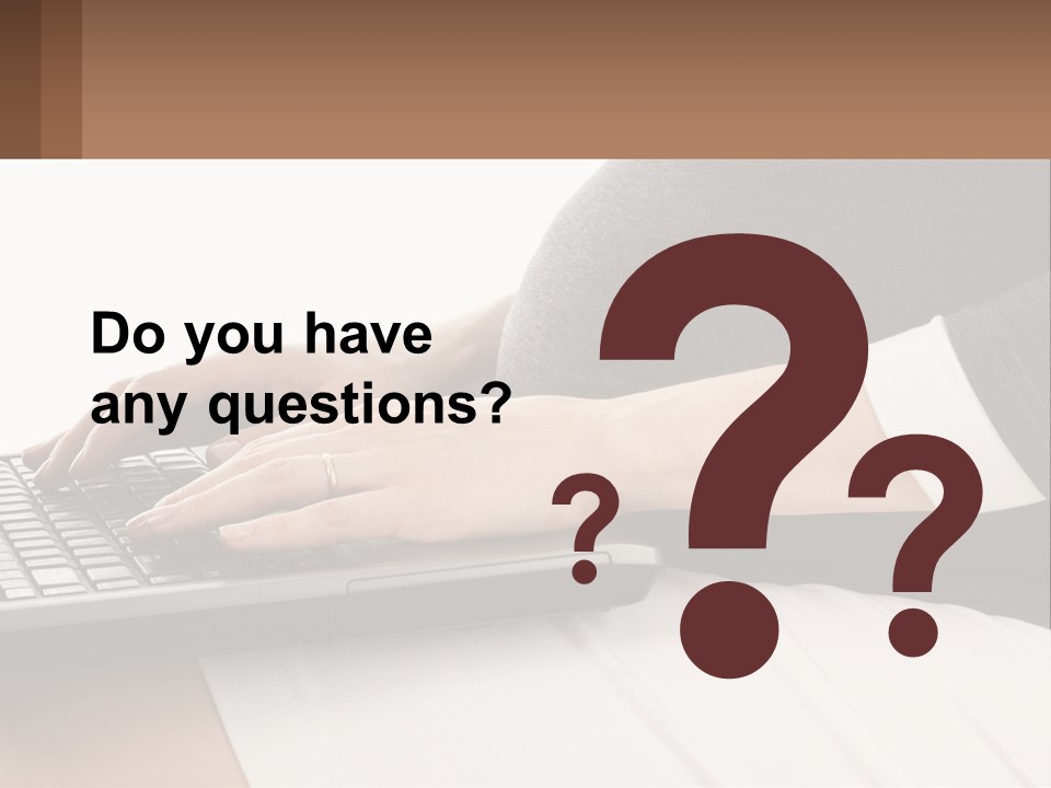 A Pregnant Woman Typing On A Laptop Computer PowerPoint Template