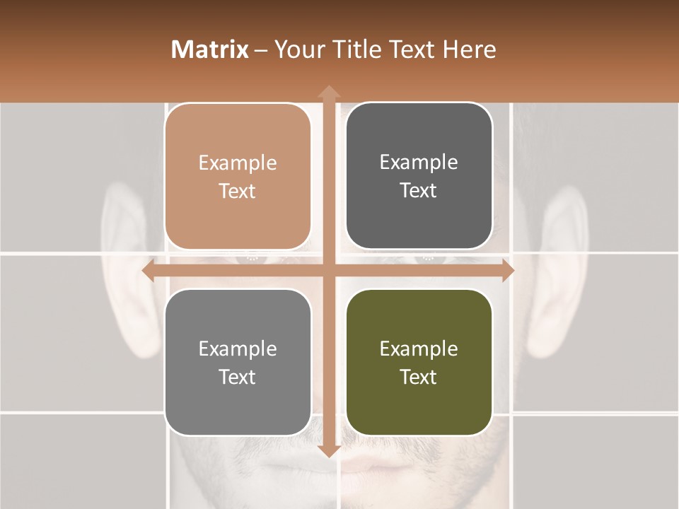 A Man's Face Is Shown In Multiple Squares PowerPoint Template