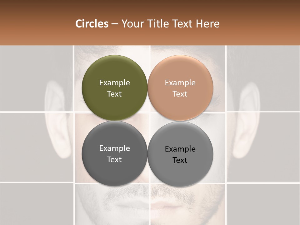 A Man's Face Is Shown In Multiple Squares PowerPoint Template