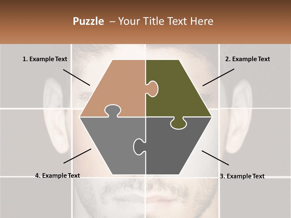 A Man's Face Is Shown In Multiple Squares PowerPoint Template