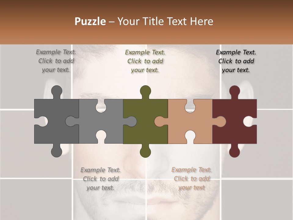 A Man's Face Is Shown In Multiple Squares PowerPoint Template