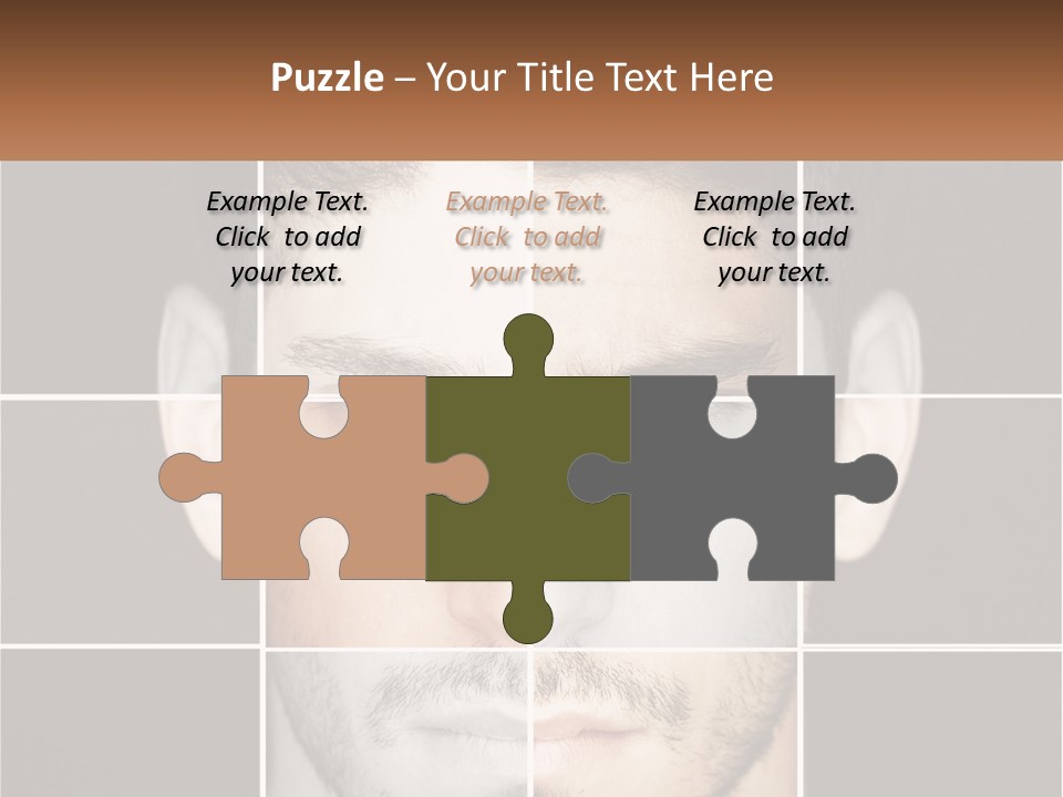 A Man's Face Is Shown In Multiple Squares PowerPoint Template