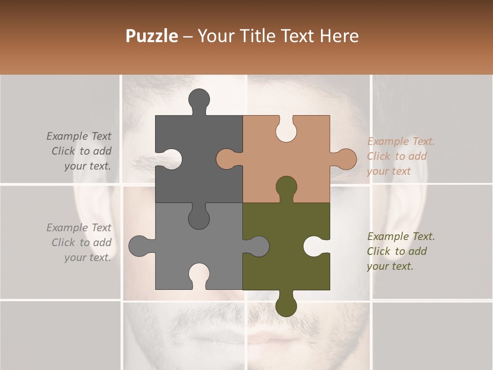 A Man's Face Is Shown In Multiple Squares PowerPoint Template