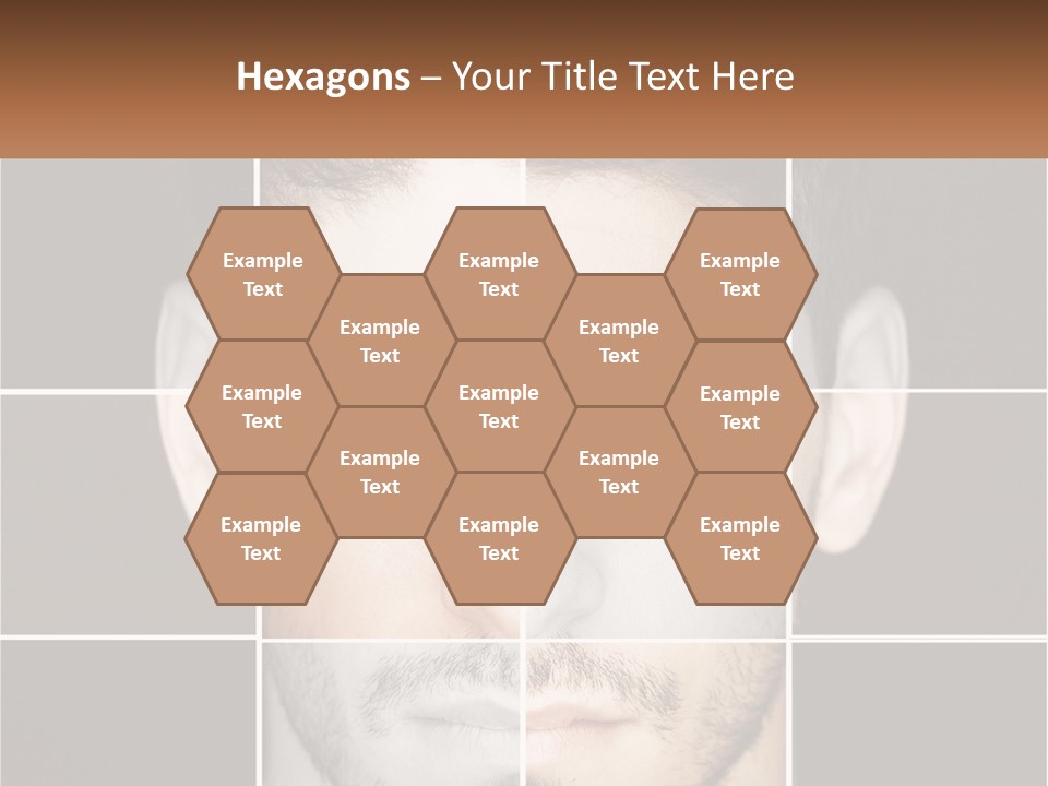 A Man's Face Is Shown In Multiple Squares PowerPoint Template