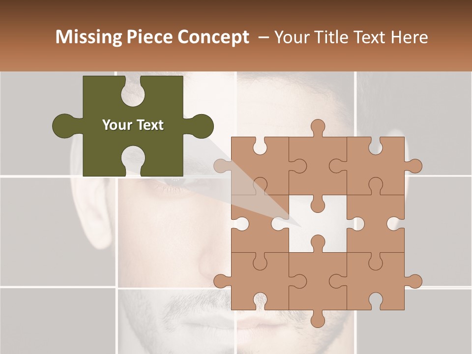 A Man's Face Is Shown In Multiple Squares PowerPoint Template