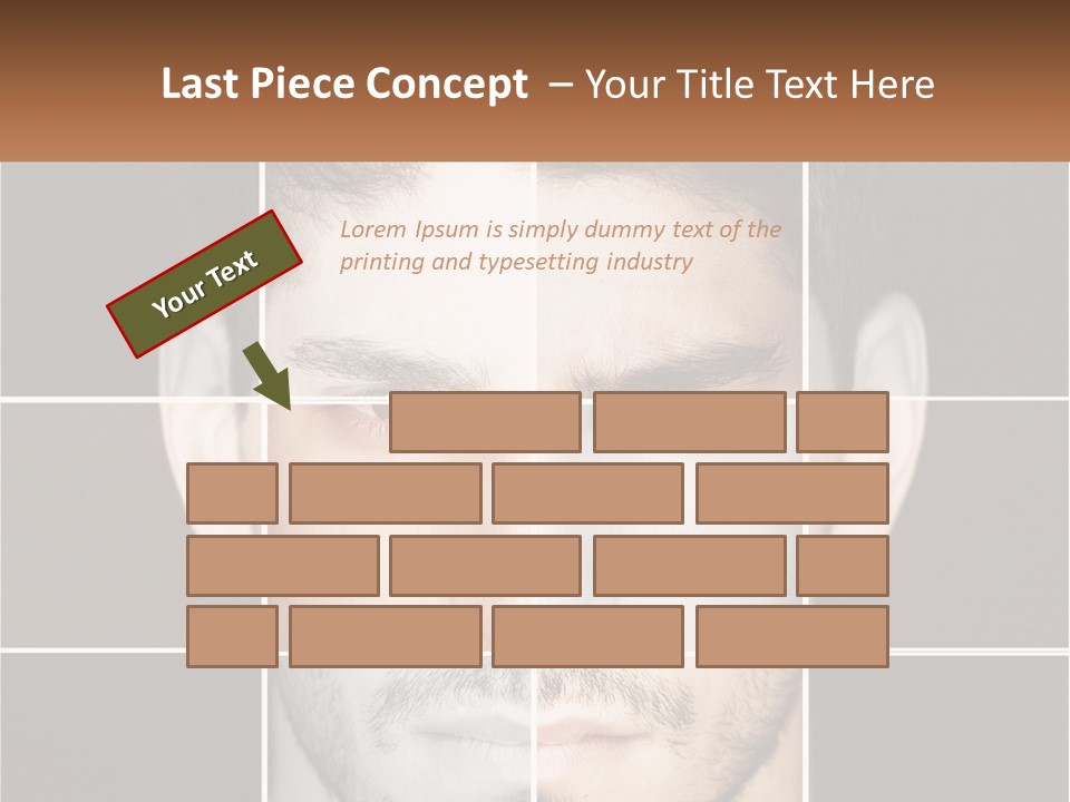 A Man's Face Is Shown In Multiple Squares PowerPoint Template