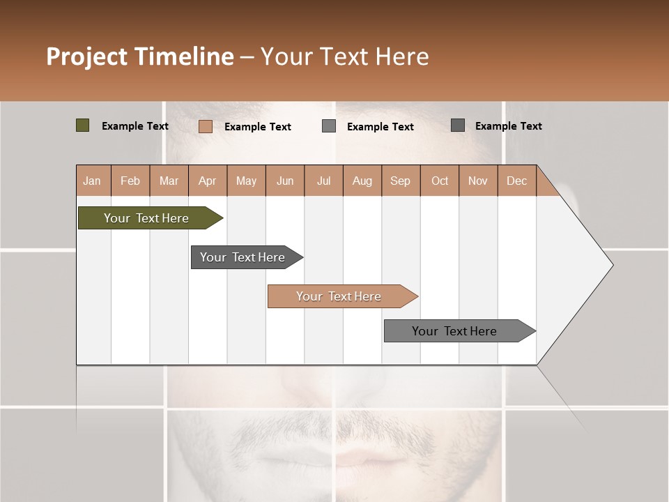 A Man's Face Is Shown In Multiple Squares PowerPoint Template
