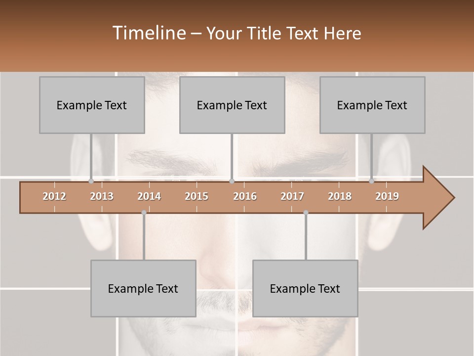 A Man's Face Is Shown In Multiple Squares PowerPoint Template