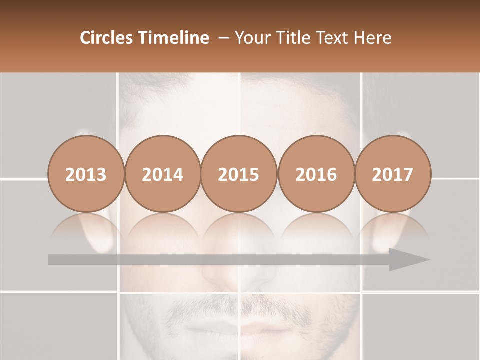 A Man's Face Is Shown In Multiple Squares PowerPoint Template
