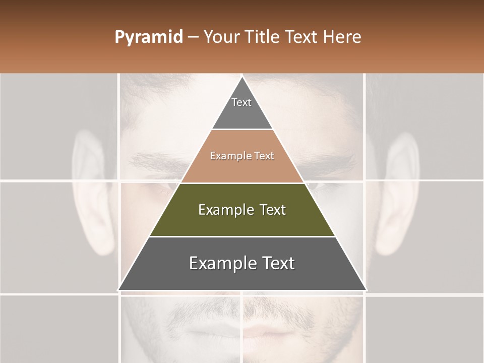 A Man's Face Is Shown In Multiple Squares PowerPoint Template