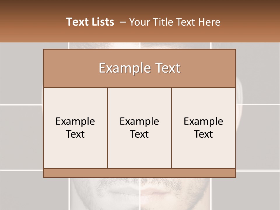 A Man's Face Is Shown In Multiple Squares PowerPoint Template