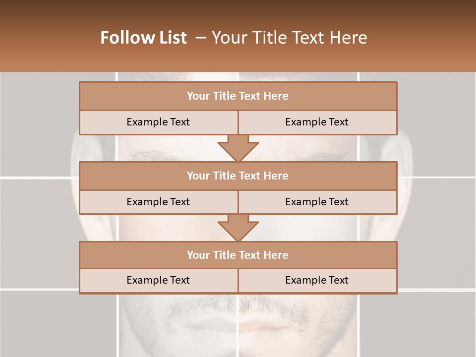 A Man's Face Is Shown In Multiple Squares PowerPoint Template