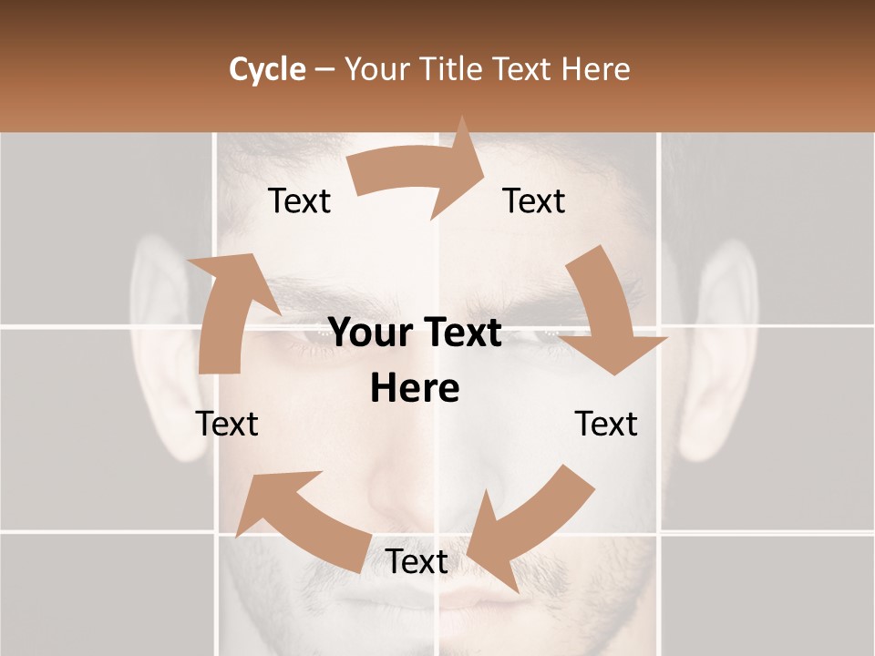 A Man's Face Is Shown In Multiple Squares PowerPoint Template
