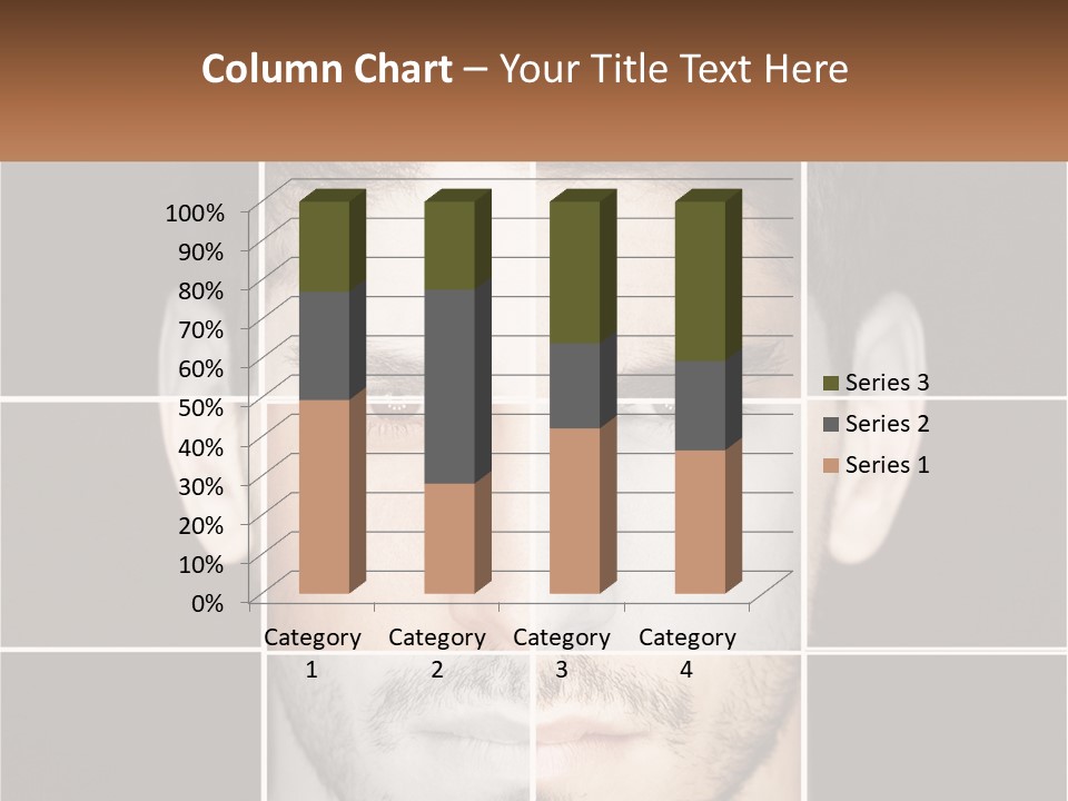 A Man's Face Is Shown In Multiple Squares PowerPoint Template