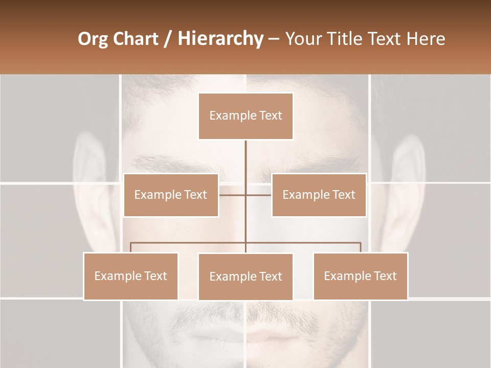 A Man's Face Is Shown In Multiple Squares PowerPoint Template