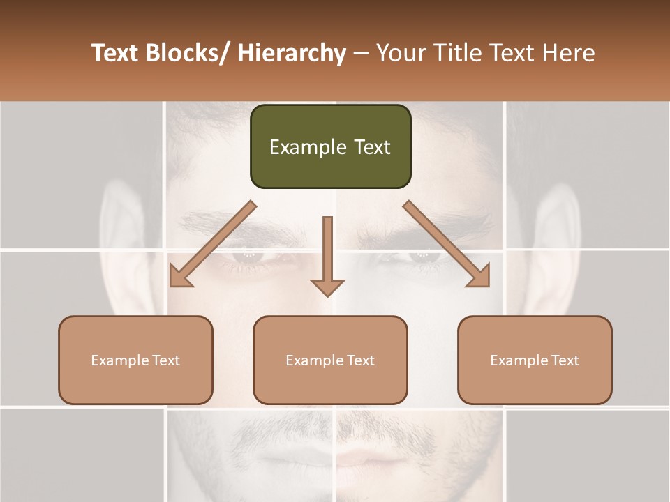 A Man's Face Is Shown In Multiple Squares PowerPoint Template