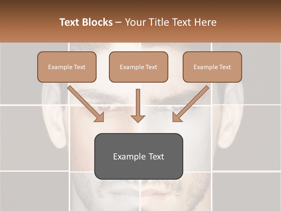 A Man's Face Is Shown In Multiple Squares PowerPoint Template