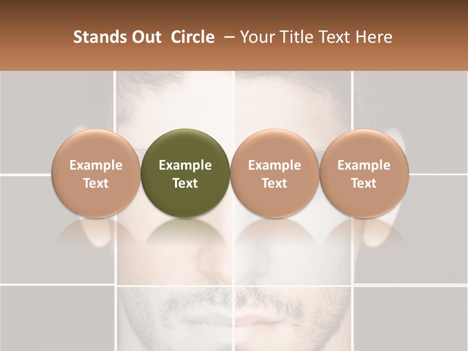 A Man's Face Is Shown In Multiple Squares PowerPoint Template