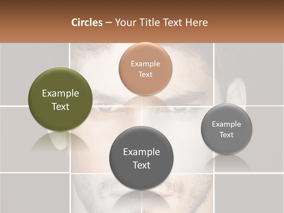 A Man's Face Is Shown In Multiple Squares PowerPoint Template