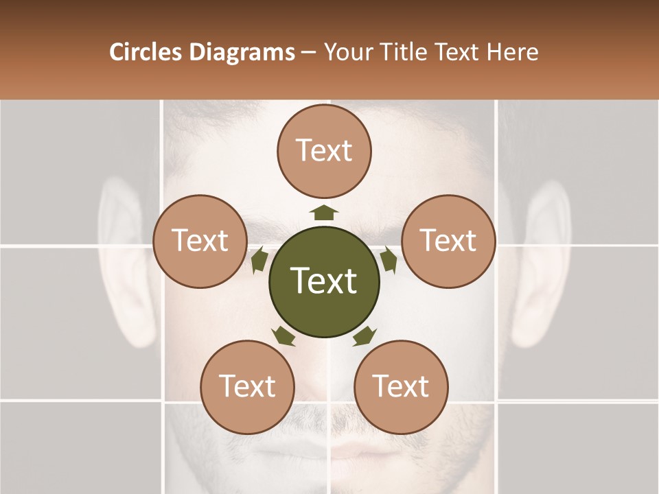 A Man's Face Is Shown In Multiple Squares PowerPoint Template