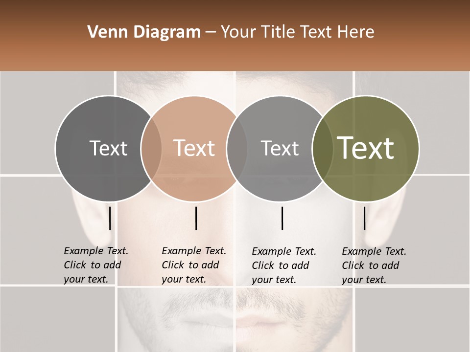 A Man's Face Is Shown In Multiple Squares PowerPoint Template