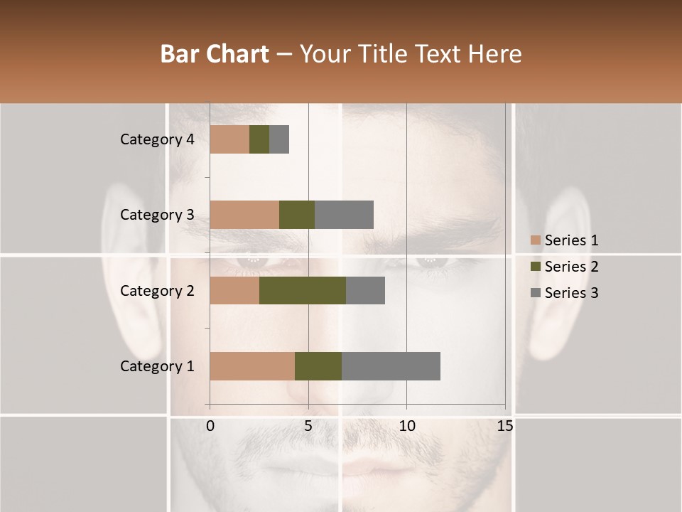 A Man's Face Is Shown In Multiple Squares PowerPoint Template