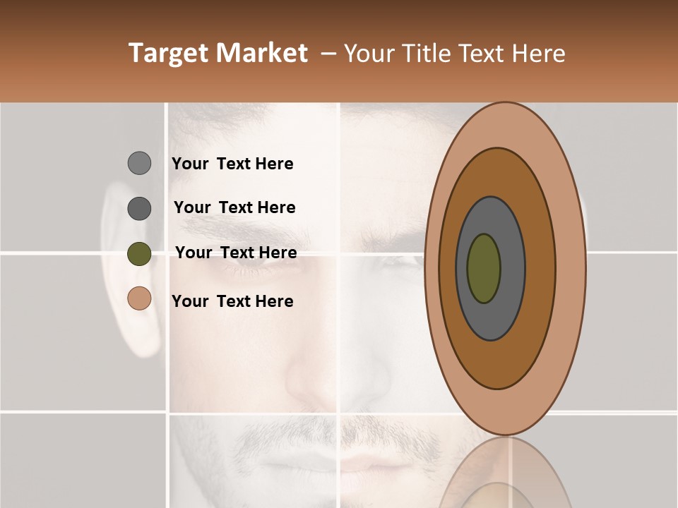 A Man's Face Is Shown In Multiple Squares PowerPoint Template