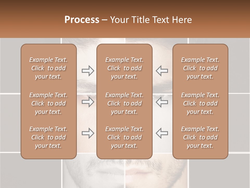 A Man's Face Is Shown In Multiple Squares PowerPoint Template