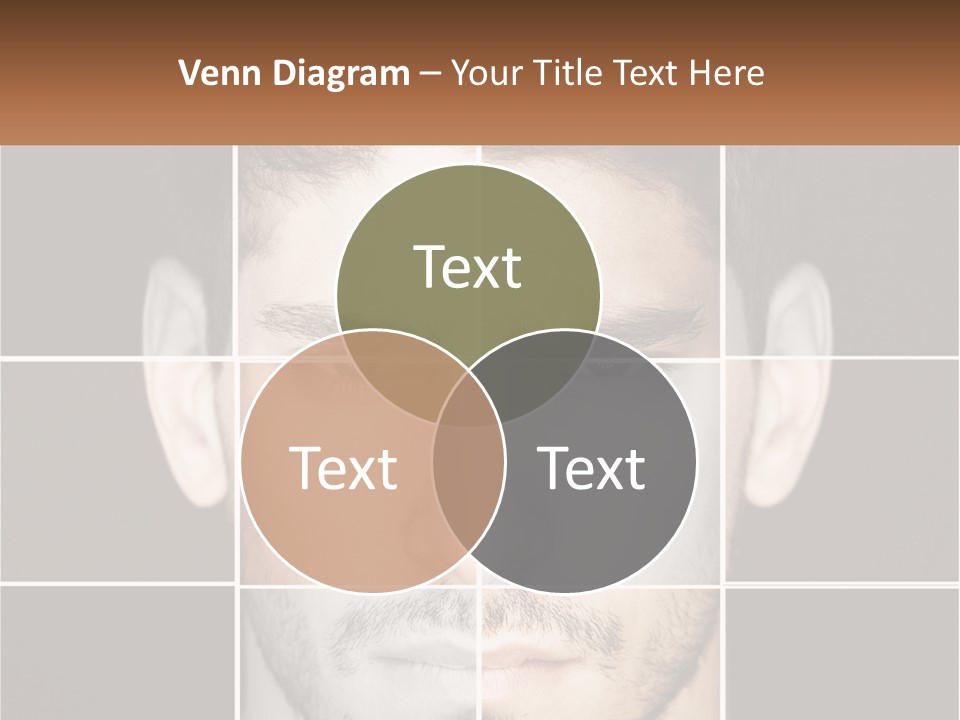 A Man's Face Is Shown In Multiple Squares PowerPoint Template