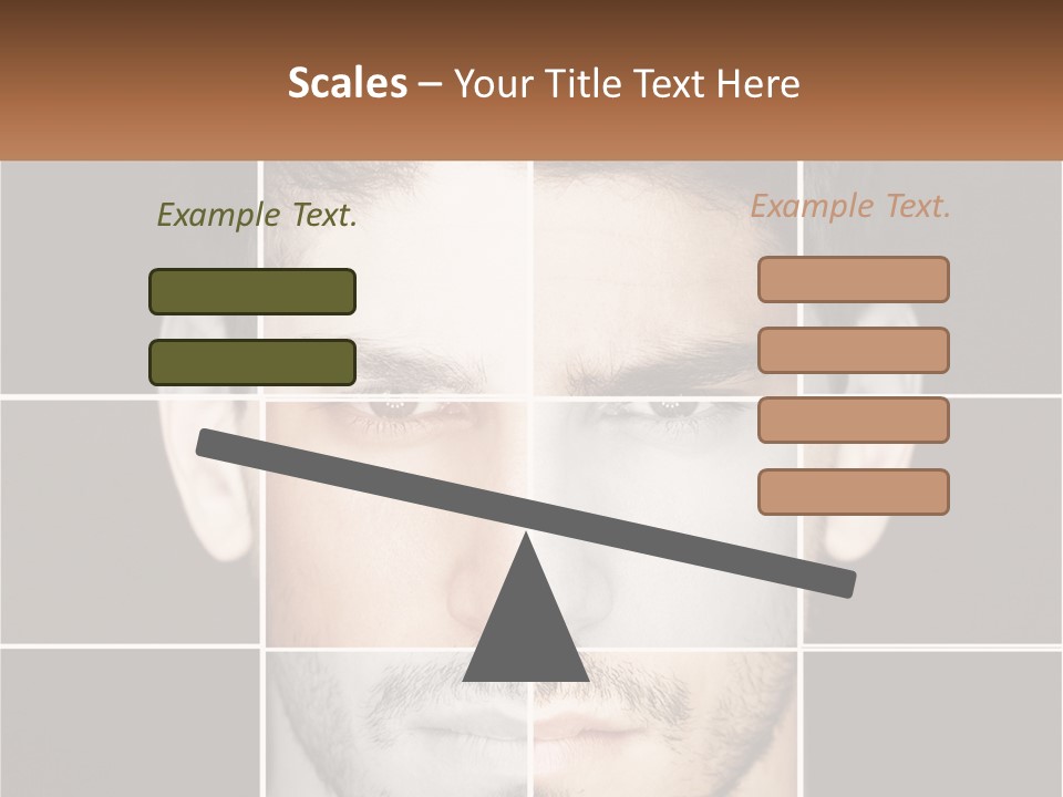 A Man's Face Is Shown In Multiple Squares PowerPoint Template