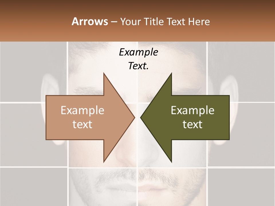 A Man's Face Is Shown In Multiple Squares PowerPoint Template