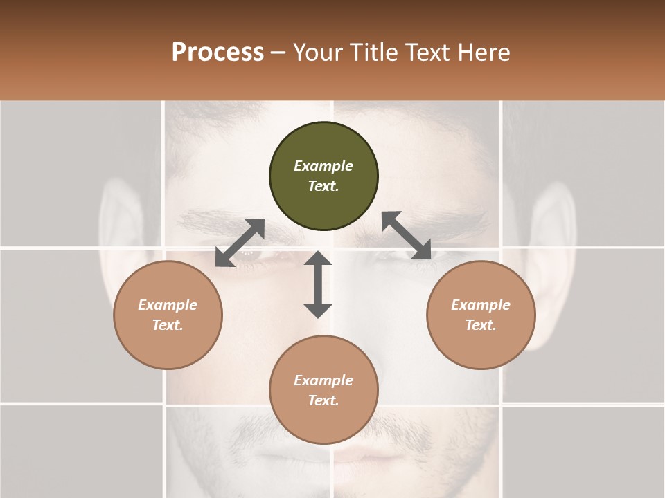 A Man's Face Is Shown In Multiple Squares PowerPoint Template